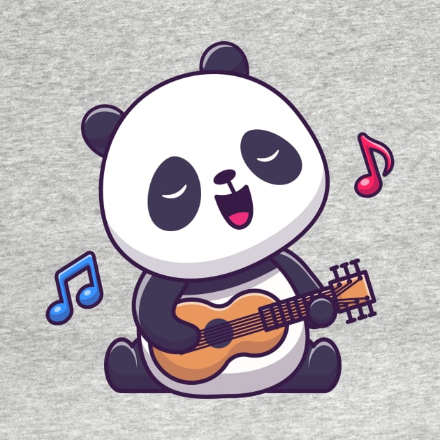 Cute Panda Playing Guitar Cartoon by Catalyst Labs